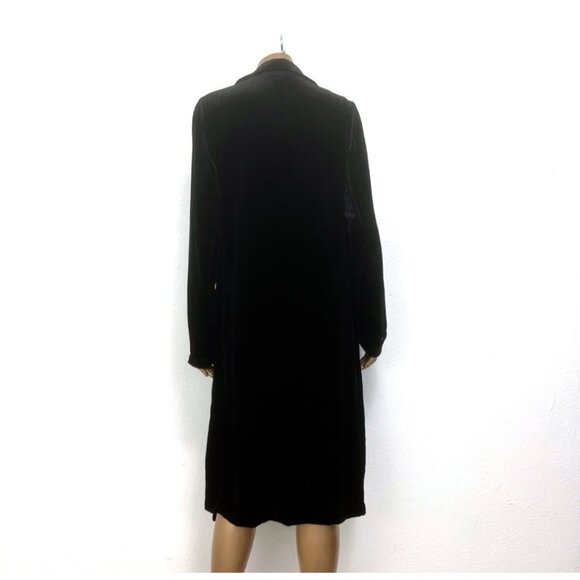 JOHNNY WAS 4 Love and Liberty Size S Black Velvet Duster Cardigan Top Open Front - Picture 2 of 12
